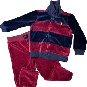 Ralph Lauren velour tracksuit, size 18 mo.